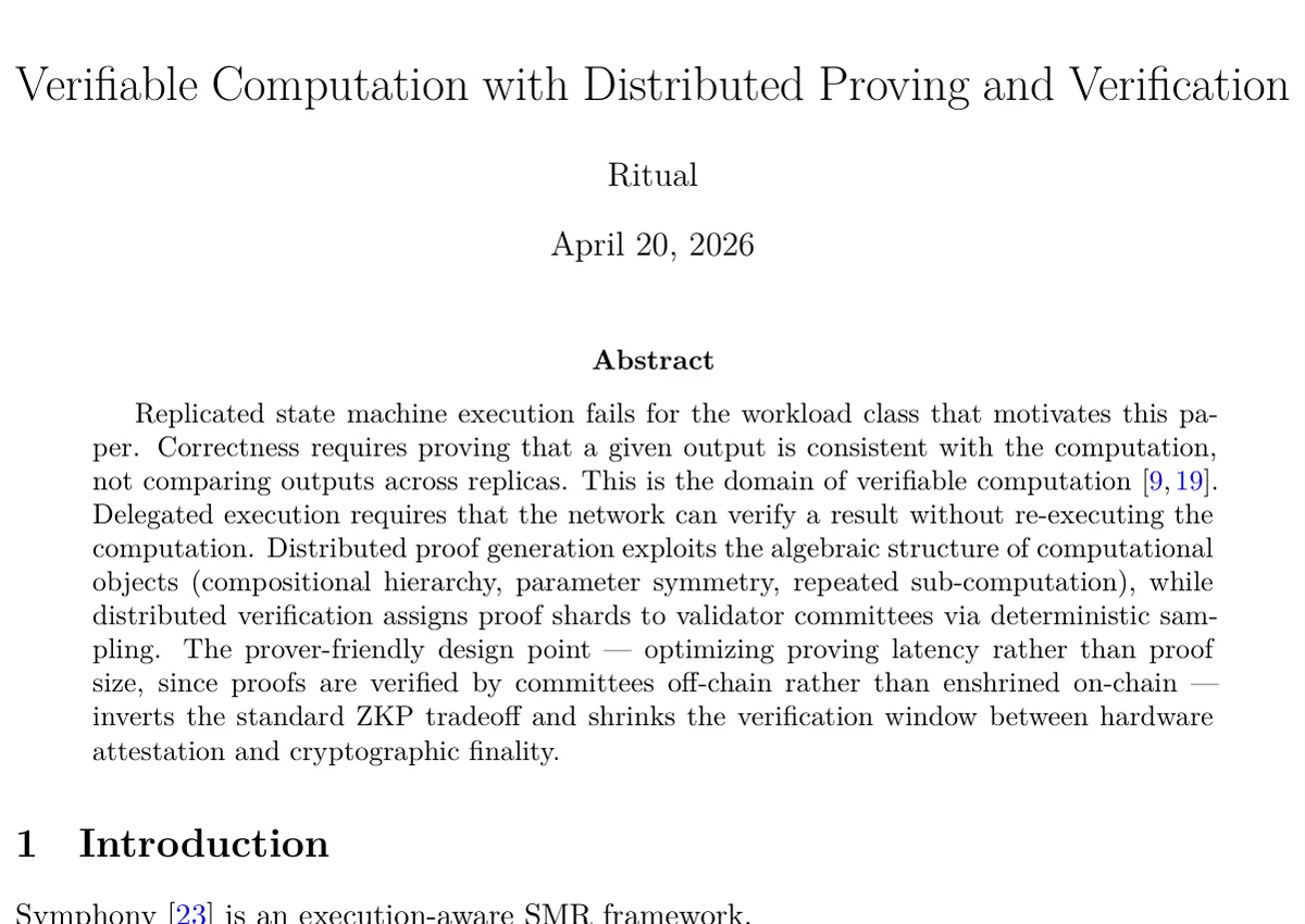 First page of Symphony S4, Verifiable computation with distributed proving and verification