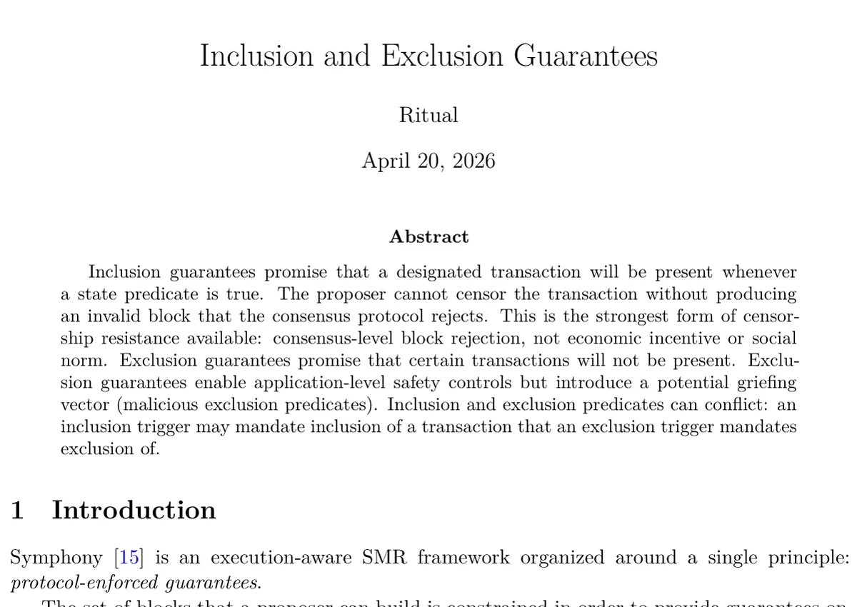 First page of Symphony S7, Inclusion and exclusion guarantees